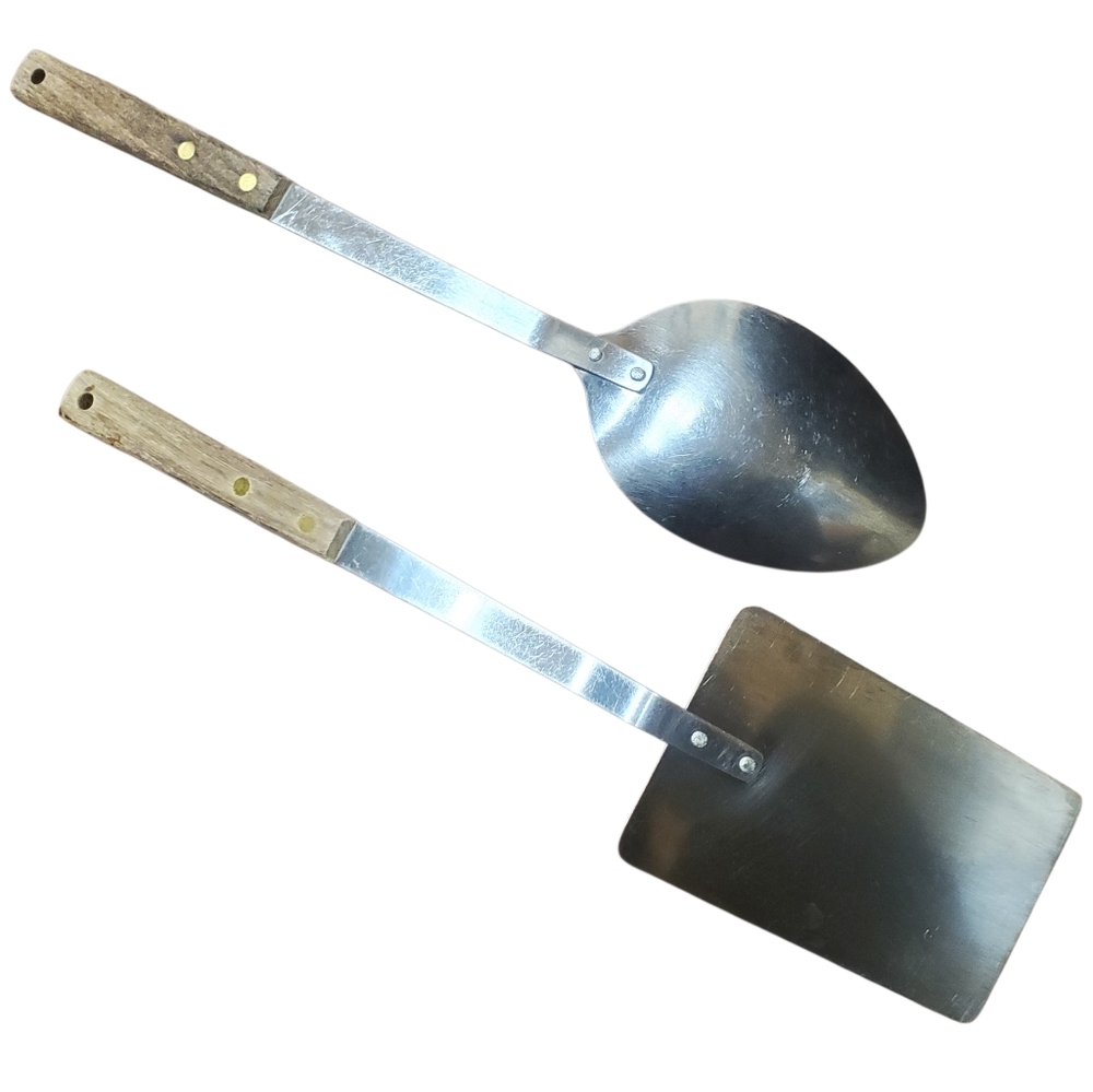 MCM Stainless Steel Utensil Set with Wooden Handles. Spoon & Spatula. Japan. - Picture 3 of 7